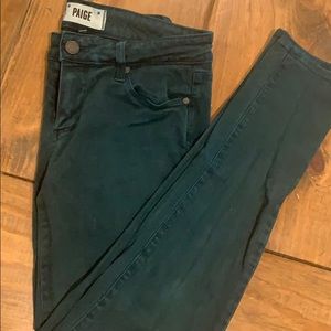 Paige brand colored denim skinny jeans